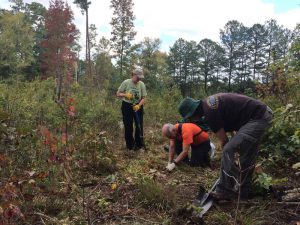 More than 40 volunteers helped plant milkweed at Buffalo Creek Preserve in Mt. Pleasant, NC.