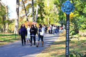 ctt-sign-and-students-little-sugar-creek-greenway